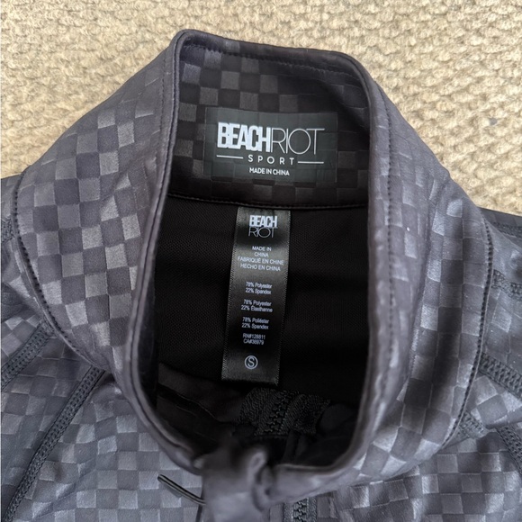 Beach Riot Sport Reina Running Jacket Stretch Black Check Women’s Size Small - Picture 3 of 7
